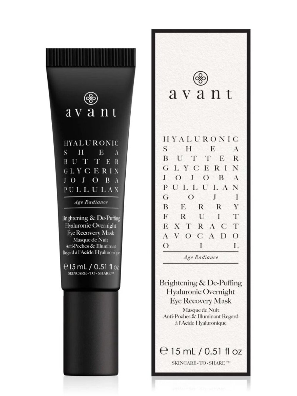 NEW Avant Brightening & De-Puffing Hyaluronic Overnight Eye Recovery Mask